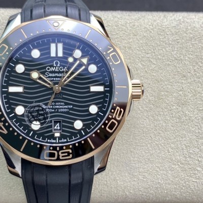 VS廠高仿歐米茄新海馬300M間玫金黑面8800機芯複刻手錶