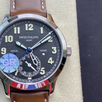 GR廠最新V2升級版 PP百達翡麗 時區功能ref.5524 Calatrava飛行家旅行時間複刻手錶