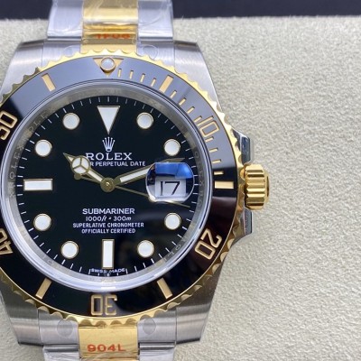 EW廠高仿勞力士間金黑水鬼SUB潛航者系列3135機芯904钢40MM複刻手錶