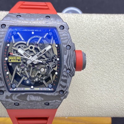 改裝專案:私人管道 理查德米爾RM35-02改5點位白鑽避震器 機芯右上角輪改黑輪 表殼螺絲改為更接近原版的鈦灰色複刻手錶