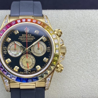 高仿勞力士Rolex全新彩虹圈迪通拿Daytona配7750機芯40MM複刻手錶 高仿勞力士Rolex全新彩虹圈迪通拿Daytona配7750機芯40MM複刻手錶