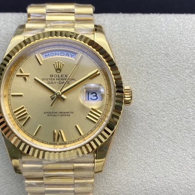 N廠高仿勞力士全金色 星期日志型 40mm V3版 3255機芯複刻手錶 N廠高仿勞力士全金色 星期日志型 40mm V3版 3255機芯複刻手錶