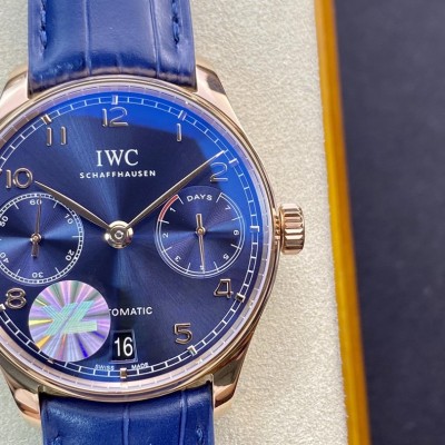 YL厂万国葡七V5最高版本~新款蓝盘 万国 葡萄牙7 DAYS 七日链42MM高仿手表