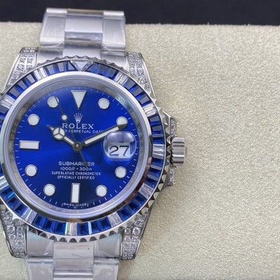 ROF廠渣男羅志祥同款高仿勞力士鑽圈藍水鬼SUB潛航者40MM複刻手錶