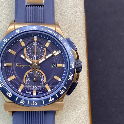 高仿菲拉格慕 復古銅色電鍍搭配土豪金原裝計時石英機芯44MM複刻手錶