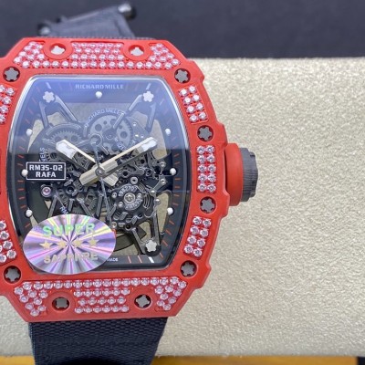 高仿理查徳米勒 Richard Mille RM35-02 鑲鑽款(紅魔)全紅碳纖維系列複刻手錶手表 高仿理查徳米勒 Richard Mille RM35-02 鑲鑽款(紅魔)全紅碳纖維系列複刻手錶手表