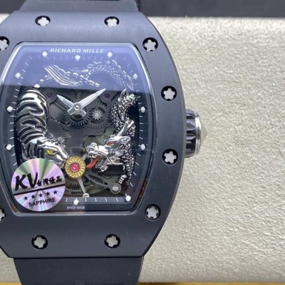 KV廠高仿理查德米爾 RICHARD MILLE 理查德米爾RM051龍虎雕刻設計複刻手錶