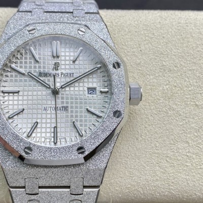 JH Factory高仿愛彼 AP皇家橡樹系列15410BC霜金腕表41MM複刻手錶