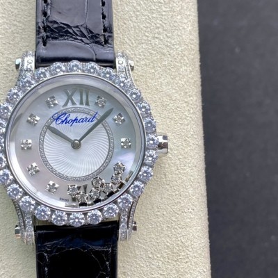 高仿蕭邦HAPPYDIAMONDS快樂鑽2892機械機芯鱷魚皮帶複刻手錶手表