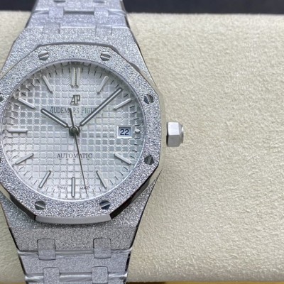 JH Factory複刻愛彼 AP皇家橡樹系列15454BC霜金腕表37mm複刻手錶