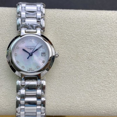 全套包裝鑽面石英款高仿浪琴心月 L81104876石英腕表複刻手錶