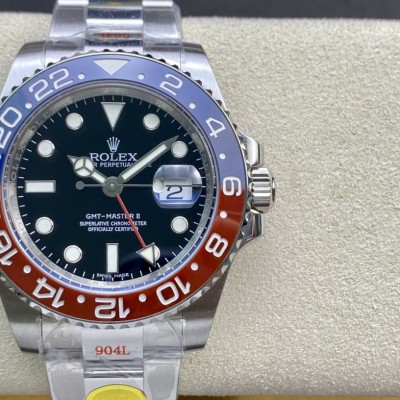 N廠手錶重大突破 再造巔峰高仿勞力士 格林尼治(可口可樂)一體成行紅藍陶瓷圈複刻手錶