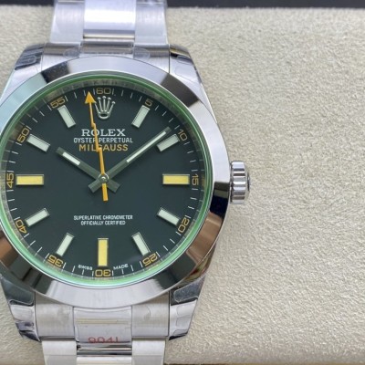 DJ高仿勞力士閃電綠玻璃 MILGAUSS系列116400複刻手錶
