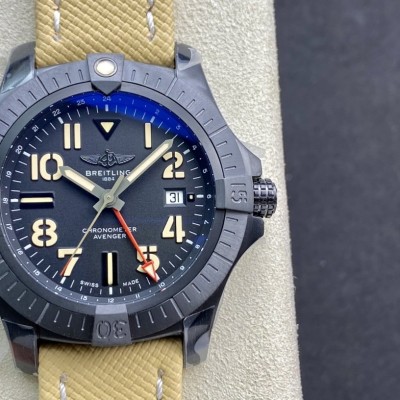 GF新品百年靈復仇者雙時區自動機械腕表45夜間任務版(Avenger Automatic GMT 45 Night Mission)複刻手錶