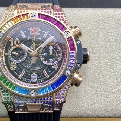 TA Factory恒寶宇舶HUBLOT獨家新款帕拉伊巴腕表彩虹滿鑽BIG BANG系列大爆炸複刻手錶 TA Factory恒寶宇舶HUBLOT獨家新款帕拉伊巴腕表彩虹滿鑽BIG BANG系列大爆炸複刻手錶