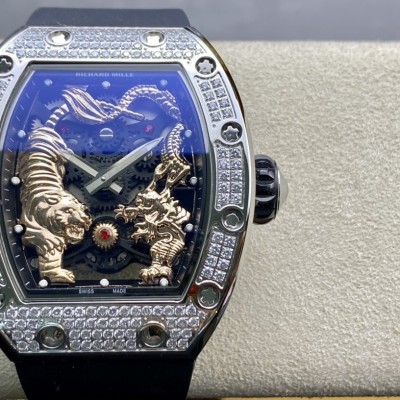 RICHARD MILLE 理查德米勒RM51-01龍虎爭霸滿鑽腕表高仿手錶