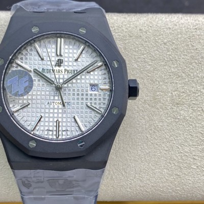 ZF廠手錶愛彼15400系列“DLC版本”高亮黑的金鋼碳鍍層複刻手錶