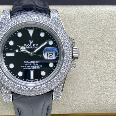 V3版升級(鱷魚皮,扣子全滿鑽)勞力士滿鑽水鬼複刻手錶