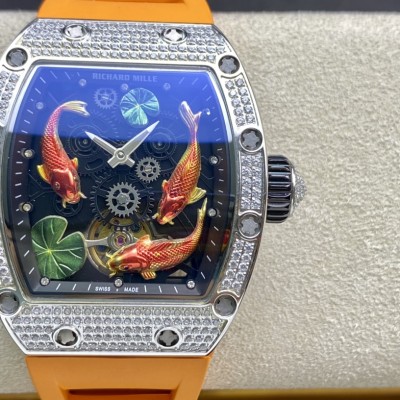 高仿理查德米勒Richard Mille型號RM57-01年年有魚滿鑽複刻手錶 高仿理查德米勒Richard Mille型號RM57-01年年有魚滿鑽複刻手錶
