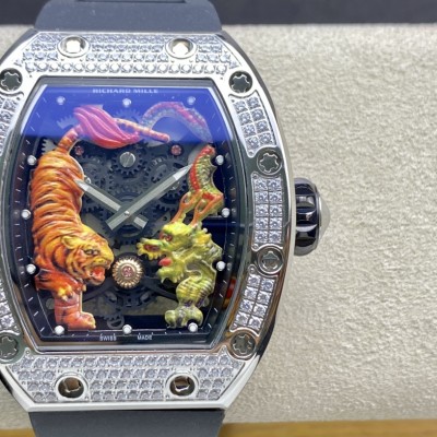 RICHARD MILLE仿表理查德米勒RM51-01 龍虎爭霸滿鑽腕表一比一複刻手錶