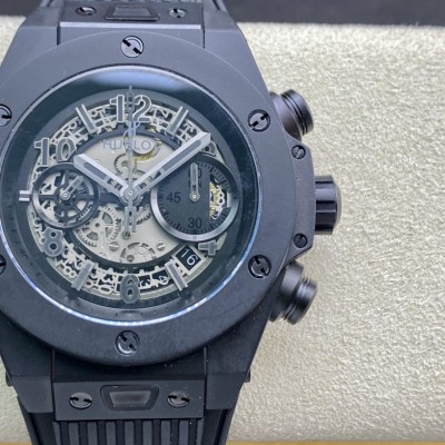 HB Factory 高仿宇舶HUBLOT 恒寶BIG BANG系列UNICO 45MM黑化大爆炸 411.OX.1180.RX.1704 腕表仿表