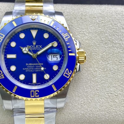 包金仿表VS廠手錶高仿勞力士包金款間金藍水鬼3135機芯複刻手錶