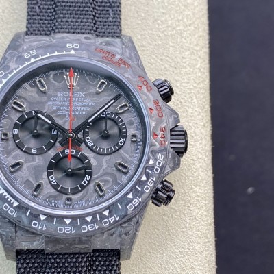 仿表劳力士JH厂手表宇宙计时迪通拿系列之碳纤维定制版4130机芯,N厂手表