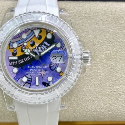 BLAKEN高定版改裝透明水鬼幻影實驗室勞力士聯名水晶系列3135機芯,N廠手錶 BLAKEN高定版改裝透明水鬼幻影實驗室勞力士聯名水晶系列3135機芯,N廠手錶