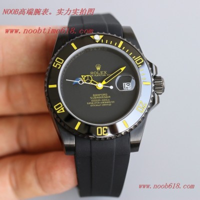 BLAKEN勞力士Rolex碳黑鋼皇膠帶款水鬼系列,N廠手錶