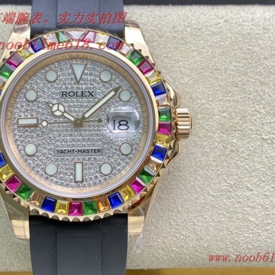 仿錶,精仿錶FINE IMITATION WATCH KS factory勞力士滿鑽彩虹盤金遊艇Rolex m116655-0005鑲滿鑽字面,N廠手錶