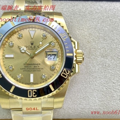 仿錶,稀缺款EW factory原版開模完美複刻Rolex勞力士sub 全金水鬼鑽石刻度3135機芯複刻錶