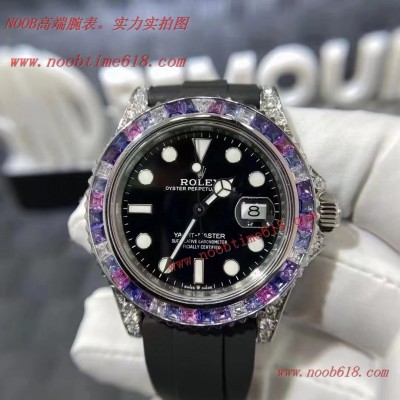 改裝手錶,改裝定制白金遊艇隱藏款新126679型號莫桑合成寶石白遊艇仿錶