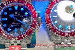 ARF與正品對比勞力士126710BLRO紅藍可樂圈GMT格林尼治V3升級版圈口通紅ARF工廠與正品對比圖片仿錶