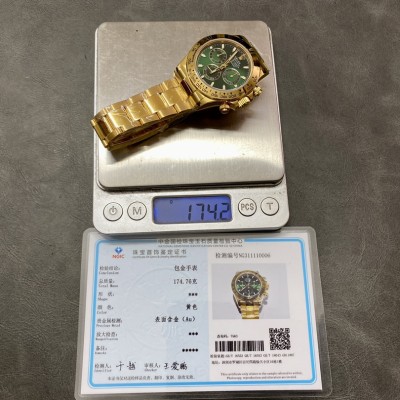 改裝定制包金18K手錶174克配重勞力士迪通拿4130機芯仿錶代理精仿手錶