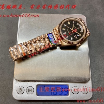 加重量的仿錶,QF工廠配重版加重量勞力士黑冰糖星期日志雙曆型2836機芯尺寸40mm重量184G手感超棒仿錶