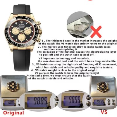 VS factory Rolex DAYTONA 4131 Cocp WATCH,加重量的vs工廠勞力士迪通拿4131機芯40mm仿錶