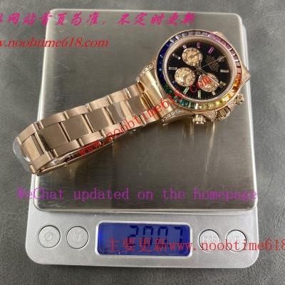 香港臺灣仿錶,VVS工廠配重200g勞力士表殼四角莫桑鑽 彩虹迪4130機芯40mm仿錶