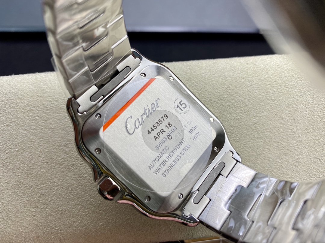V6 Factory高仿卡地亞山度士腕表ADLC碳鍍層表圈40MM9015機芯複刻手錶
