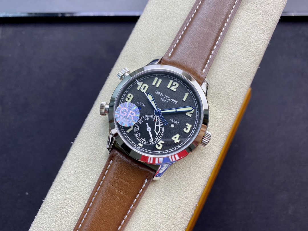 GR廠最新V2升級版 PP百達翡麗 時區功能ref.5524 Calatrava飛行家旅行時間複刻手錶