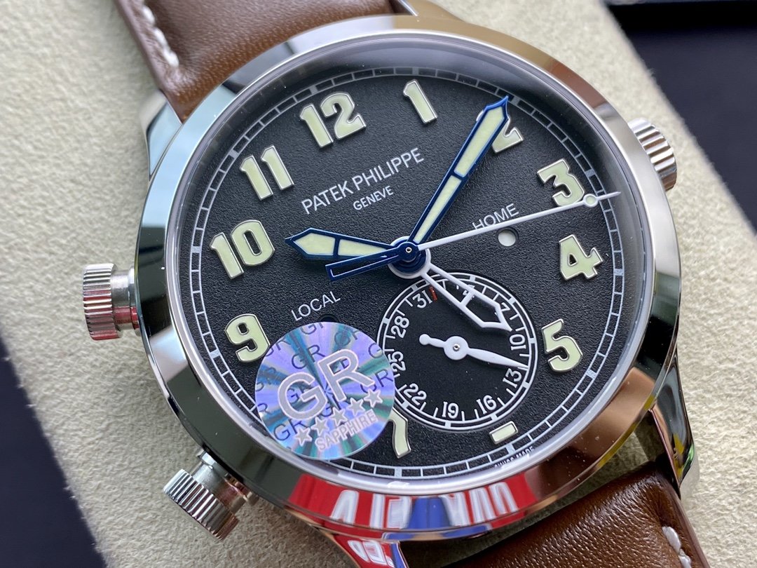 GR廠最新V2升級版 PP百達翡麗 時區功能ref.5524 Calatrava飛行家旅行時間複刻手錶