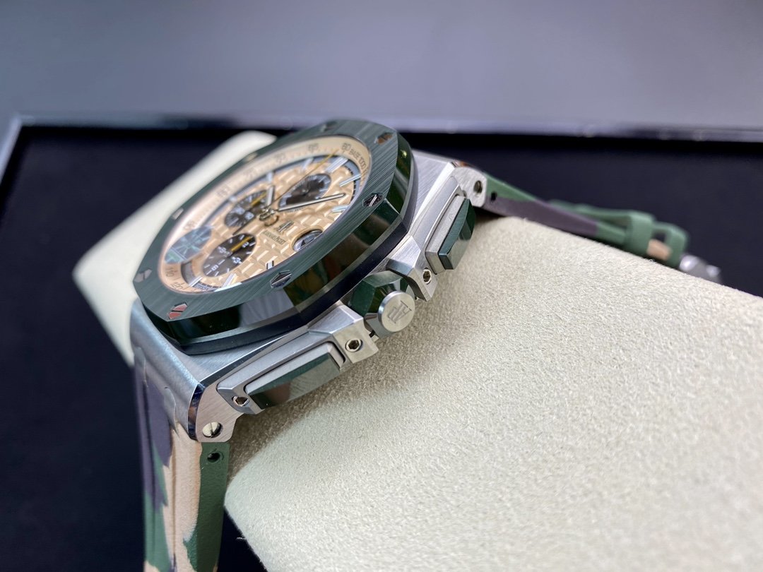 JF廠高仿愛彼AP26400 綠陶＂迷彩＂系列直徑44MM裝3126機芯複刻手錶
