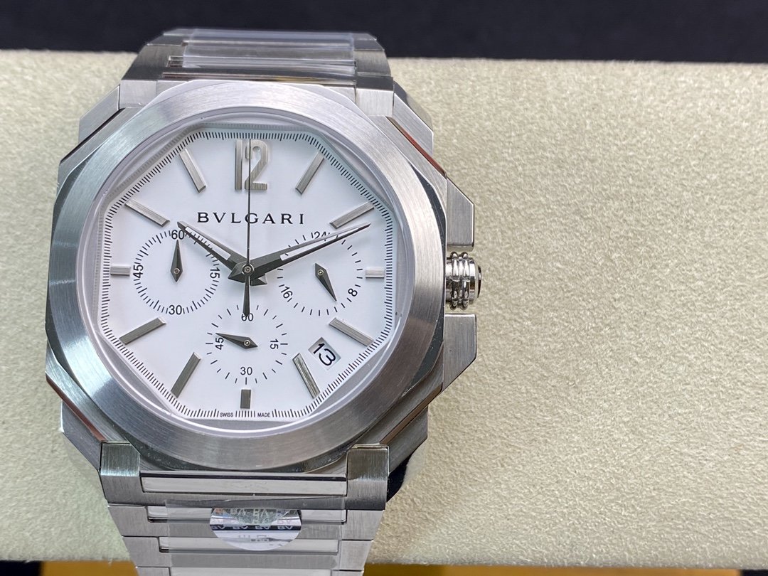 BV廠寶格麗BVLGARI市場最高版本OCTO系列42MM瑞士計時石英機芯男士複刻手錶