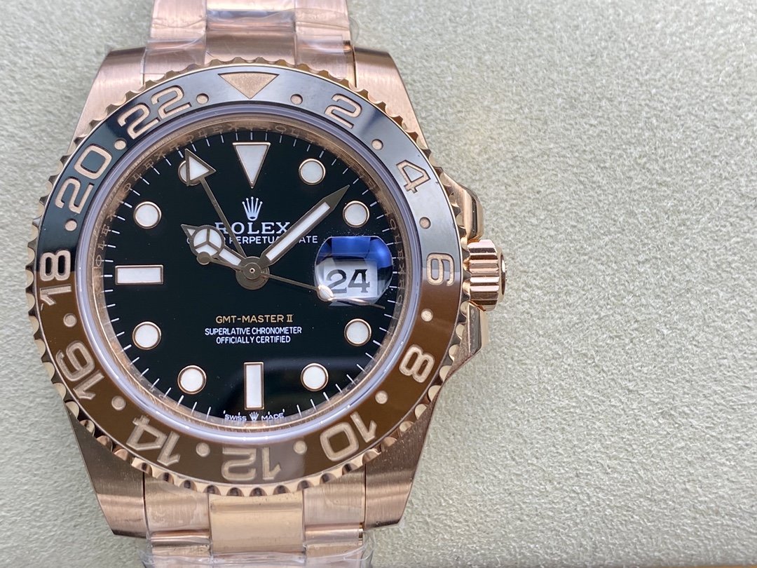 VR廠Max版包金款勞力士格林尼治系列GMT-MASTER II 最新的126715複刻手錶