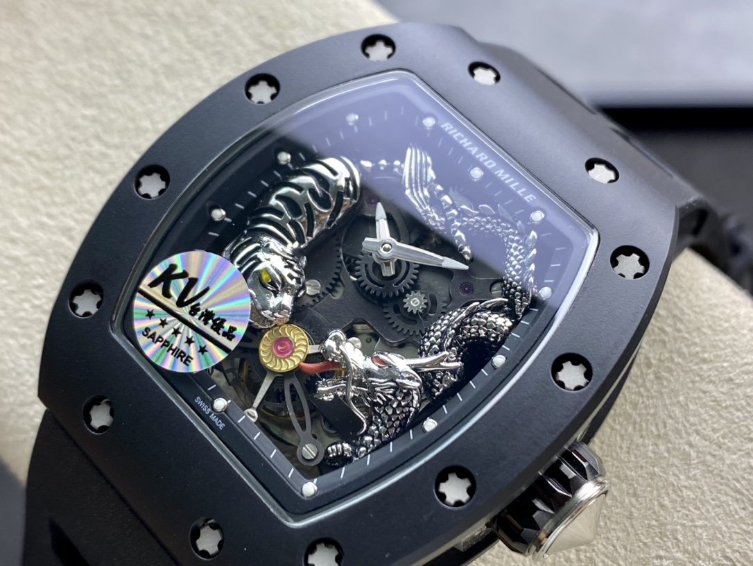 KV廠高仿理查德米爾 RICHARD MILLE 理查德米爾RM051龍虎雕刻設計複刻手錶