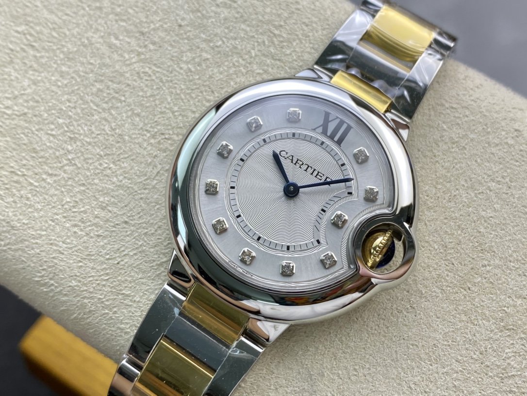 V6廠出品V7版一表一卡一碼高仿卡地亞藍氣球系列33mm複刻手錶