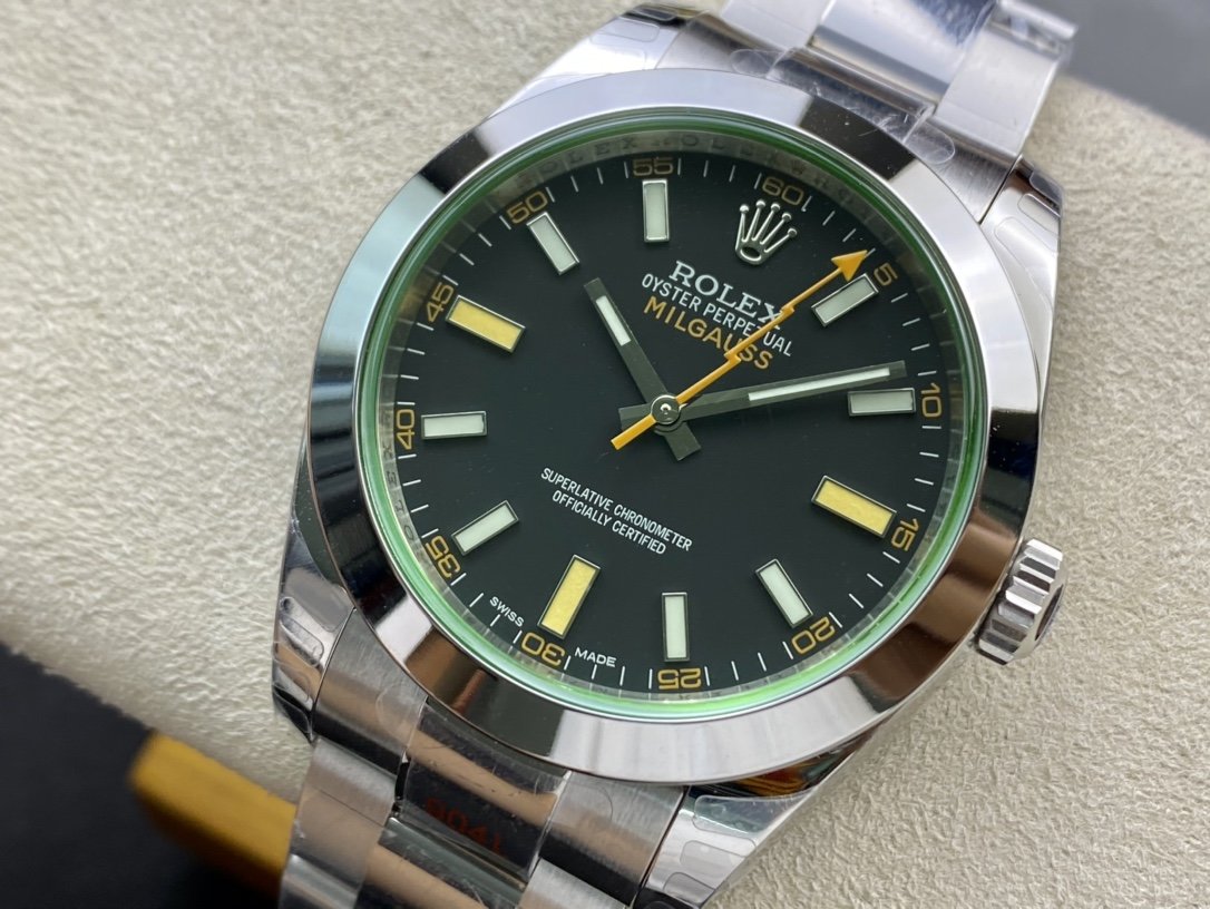 DJ高仿勞力士閃電綠玻璃 MILGAUSS系列116400複刻手錶
