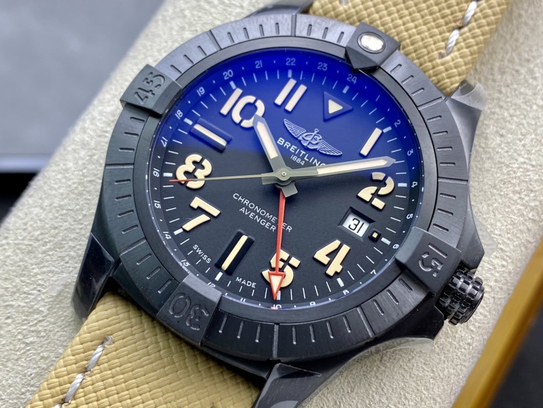 GF新品百年靈復仇者雙時區自動機械腕表45夜間任務版（Avenger Automatic GMT 45 Night Mission）複刻手錶