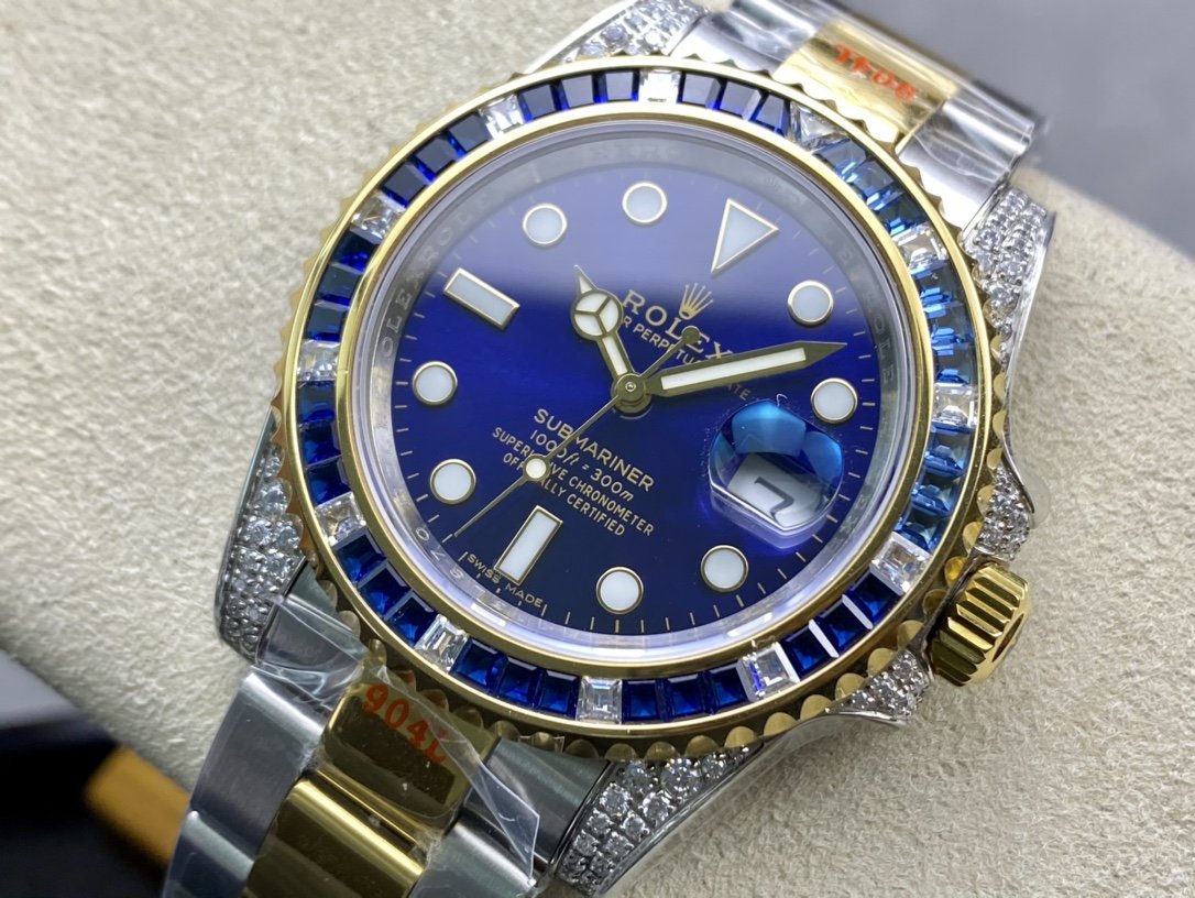 TW廠海外鑲鑽定制版奢華大作勞力士 滿鑽水鬼SUB潛水型複刻手錶