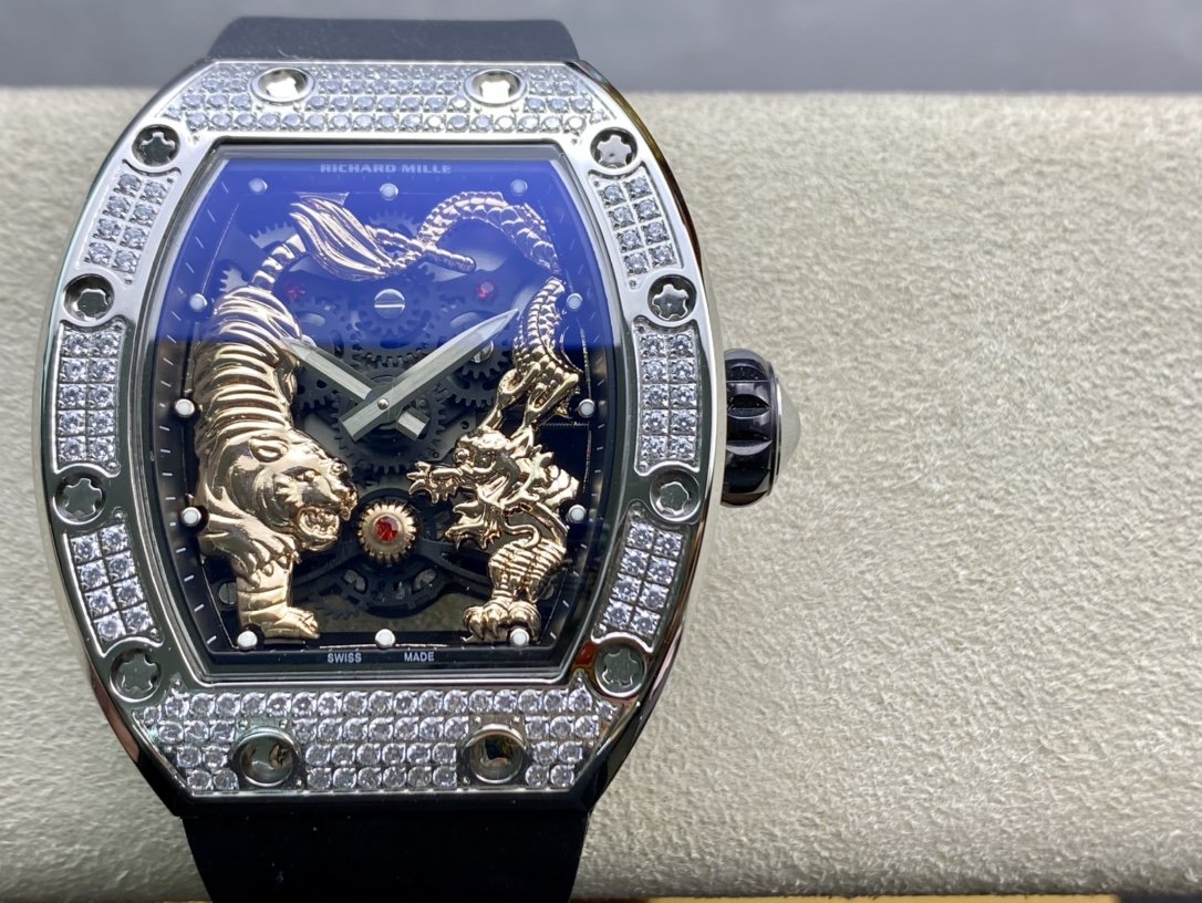 RICHARD MILLE 理查德米勒RM51-01龍虎爭霸滿鑽腕表高仿手錶