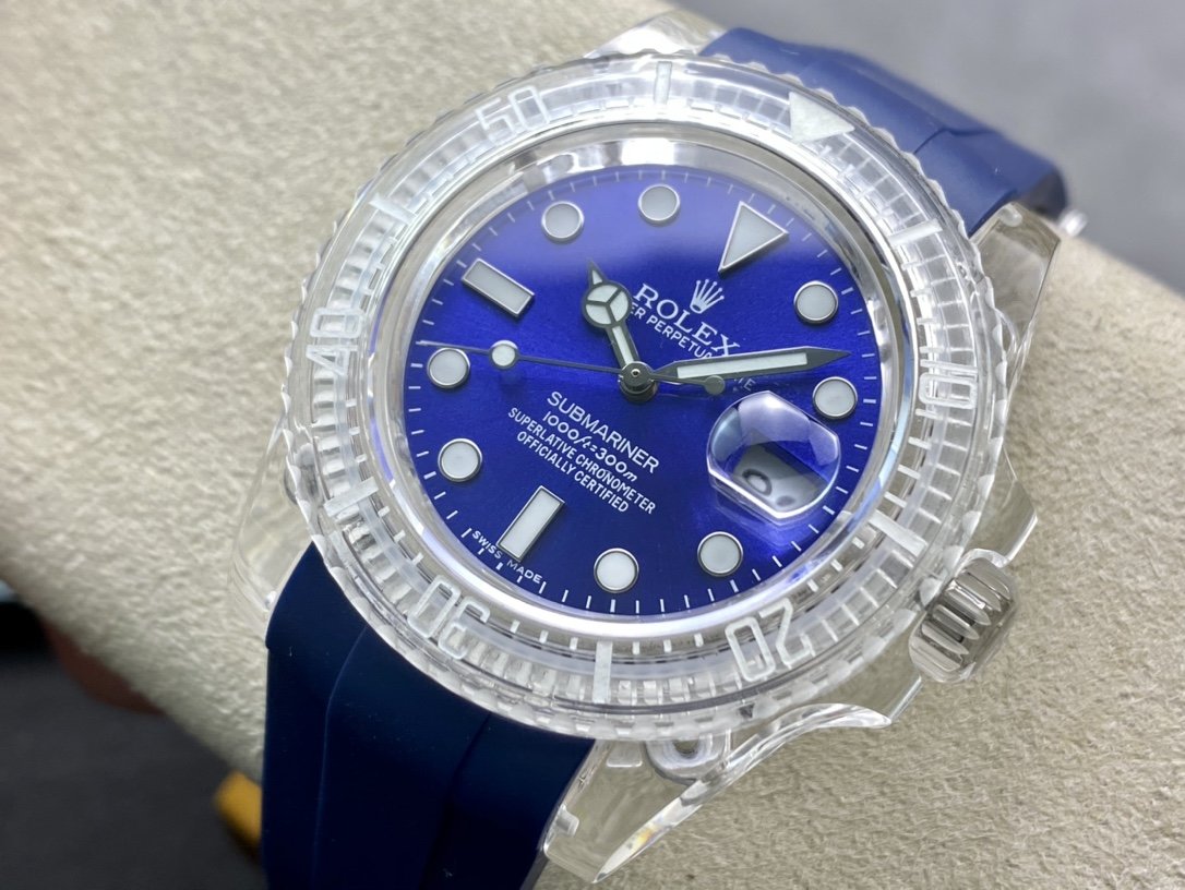 幻影實驗室勞力士聯名力作水晶系列透明水鬼個性改裝手錶